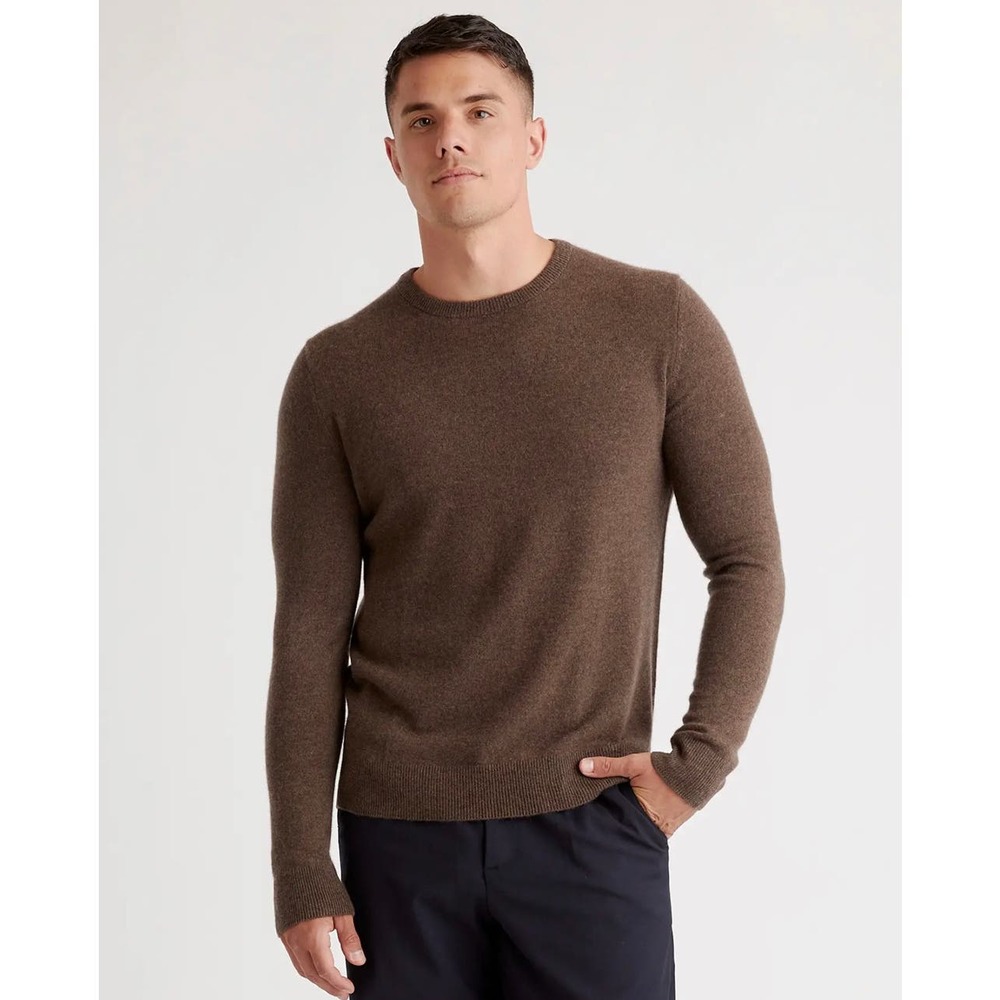 QUINCE Brown Mongolian Cashmere Crewneck  Sweater Mens NWT Size Small